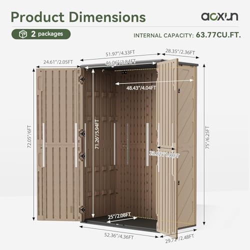 Outdoor Storage Shed (Brown / 64 Cu.Ft)