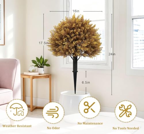 24" Artificial Outdoor Fall Plants (Yellow)