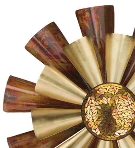 Wind Spinner Outdoor Metal Kinetic Yard Art with Stake (Copper Flame / Medium (70-79 Inch))