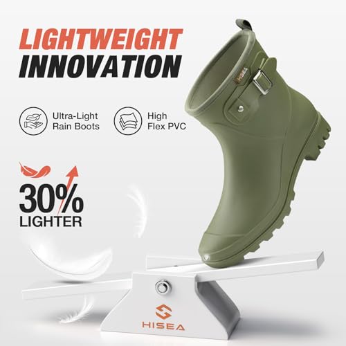 Women's Waterproof Short Rain Boots Ankle Rubber Garden Shoes