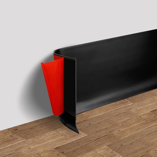 Vinyl Wall Base Rubber Baseboard Molding Trim Self Adhesive 3" Wide (Black / 3in x 200ft)
