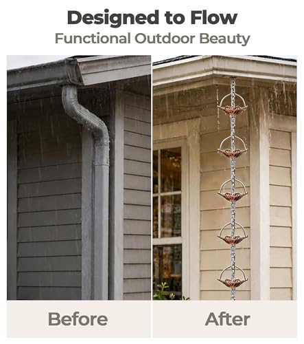 Adjustable Copper Rain Chain for Gutters (Lotus-Shallow)
