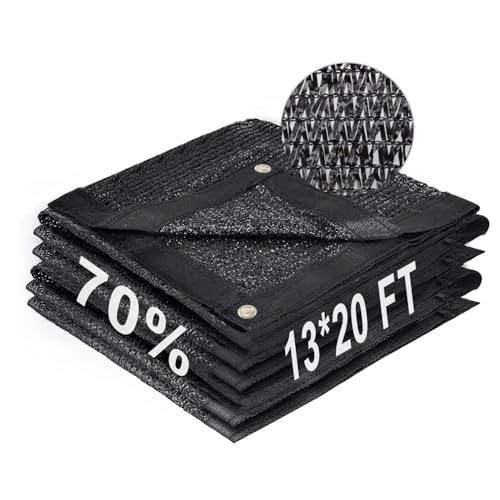 Shade Cloth for Garden (13FTx20FT / 70% Shade-Black)