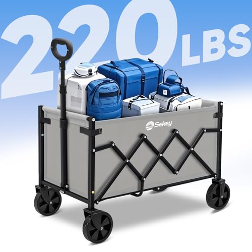 Lightweight Collapsible Wagon (Gray / 220 lbs)