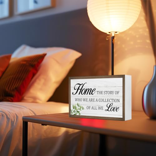 Home The Story of Who We are Wooden Box Sign Desk Decor (Home The Story of Who We are)