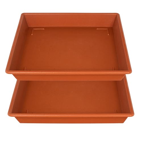 Square Plant Saucer 14 Inch 2 Pack 6 8 10 12 14 16 18 20 Inch (14"-2Pack / Red)