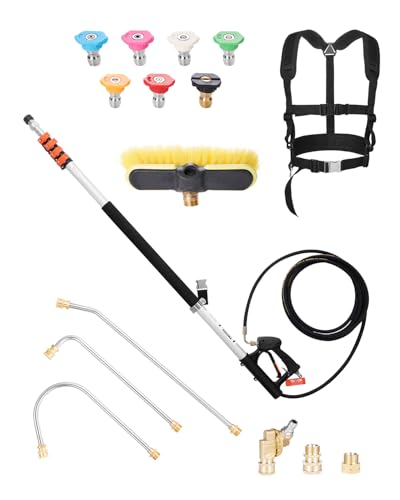 Pressure Washer Telescoping Wand (24FT with Brush Head)