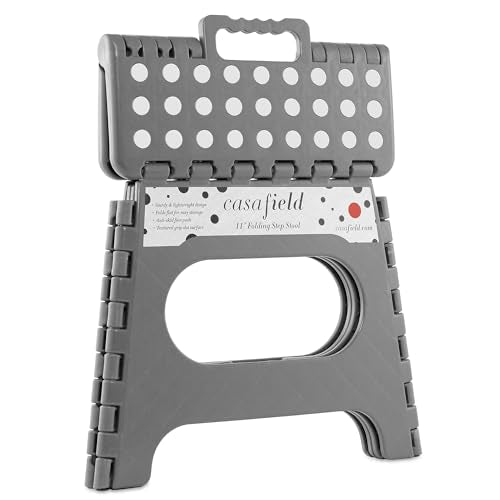 11" Folding Step Stool with Handle (Gray / 11-Inch)