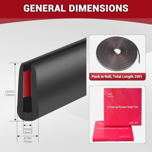 Self Adhesive Rubber Edge Trim (Fit 3/32" - L10' / Black)