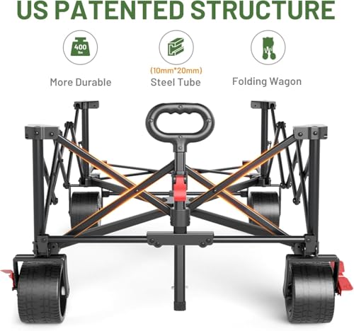 600L Beast Wagon 26" W Extra Wide All Terrain Folding w (Gray / 600L)