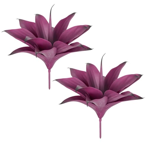 14 Inch Artificial Agave Plants (Purple*2 / 14 Inches)