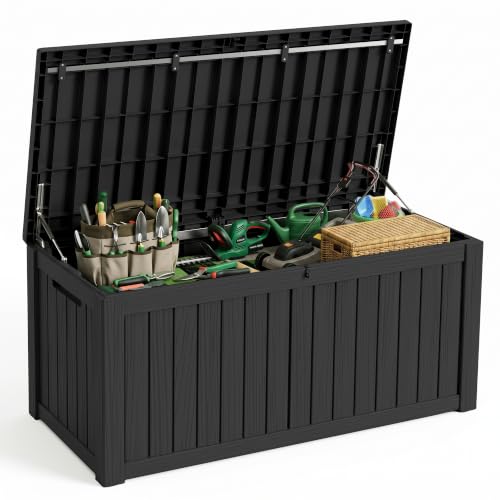 180 Gallon Resin Deck Box (Black / 181 Gallon)