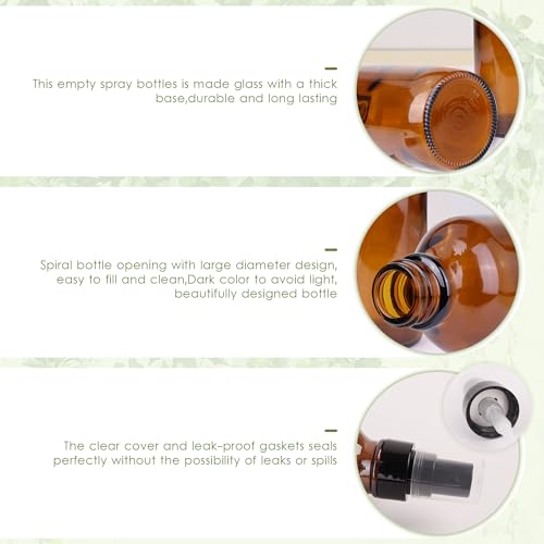 4 oz Amber Glass Spray Bottles for Essential Oils (Dark Amber Glass Spray Bottles)