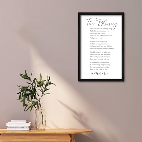 The Blessing Bible Verse Wall Art (16"L x 11"W / The Blessing (Black))