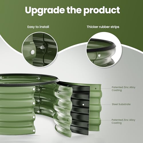 Round Raised Garden Bed Set (Green)