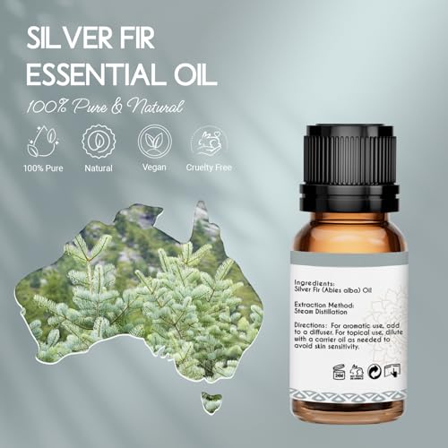 Silver Fir Essential Oil for Diffuser Massage Skin Care DIY (0.34 Fl Oz (Pack of 1))