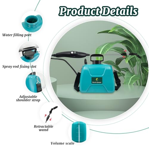 1.35 Gallon Battery Powered Sprayer (1.35 Gallon / Blue-green)