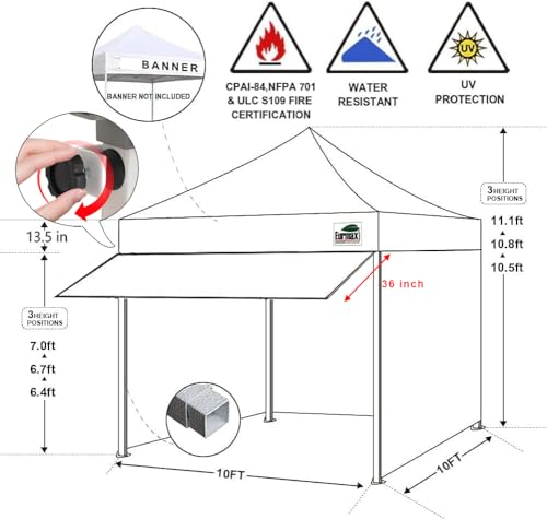 USA 10x10 Pop Up Canopy (Awning with Walls / blue)