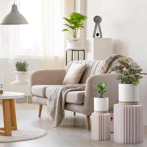 Indoor Outdoor Ceramic Plant Pots (8 inch / White2)