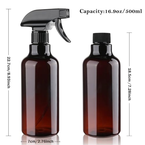 Plastic Spray Bottles 16.9oz (Amber)