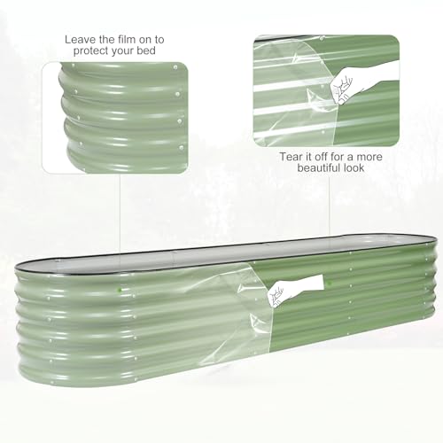 Galvanized Raised Garden Bed (Green / 8x2x1.4FT)