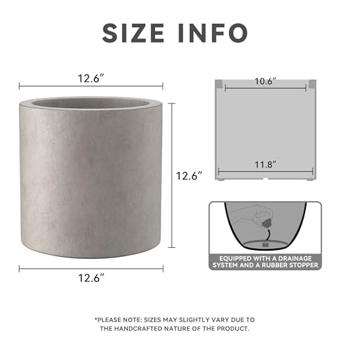 Weathered Concrete Planter 12.6" Tall All