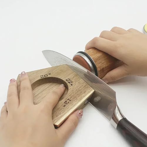 Acacia Rolling Knife Sharpener with 2 Diamond discs and Corundum disc (SET-A)