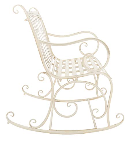 Outdoor Ressi Pearl White Victorian Rocking Bench (Pearl White)