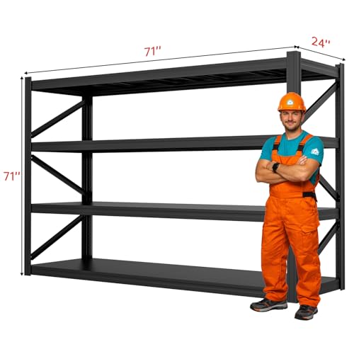 4 Tier Heavy Duty Garage Shelving (4T 71" W × 24" D × 71" H)