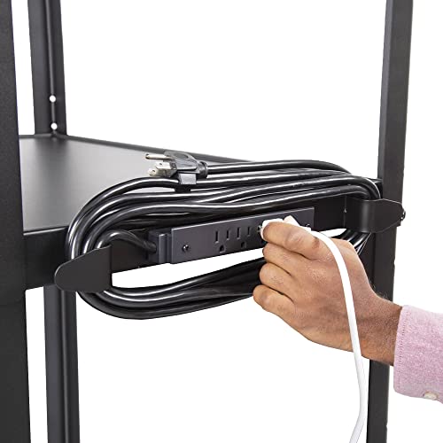 Line Leader Extra Wide Rolling AV Cart (Keyboard Tray / 32" L x 20" D x 42" H)