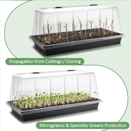 1020 Seed Starting Trays with Tall 7.3" Humidity Dome (10p 1020Trays+7.3''Domes)
