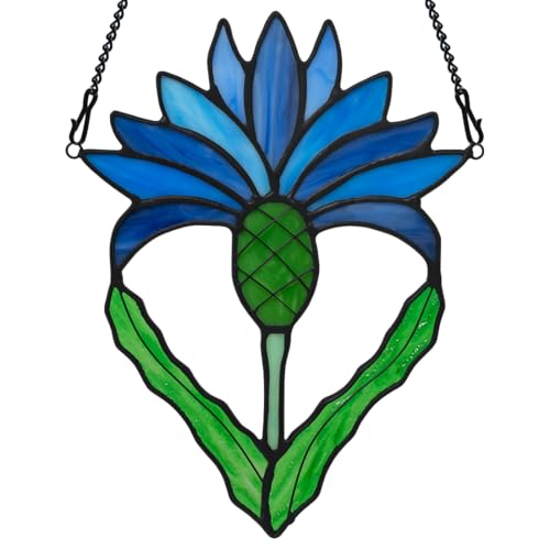 Flower Stained Glass Scottish Thistle Suncatcher for Window Gifts (D)