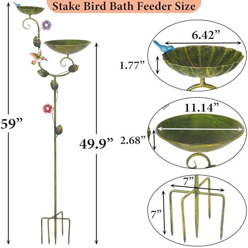 Free Standing Bird Baths for Outdoors (Hummingbird)