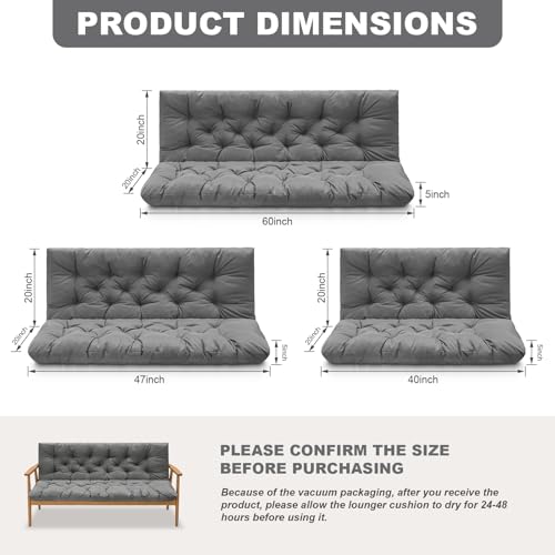 Porch Swing Cushions (Light Gray / 40x 40 inches)