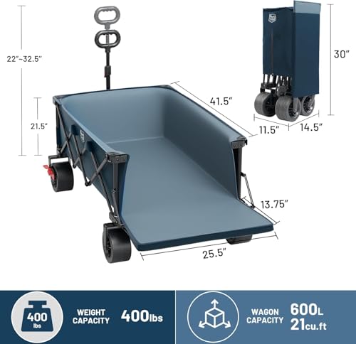 600L Beast Wagon 26" W Extra Wide Folding w (Blue / 600L)
