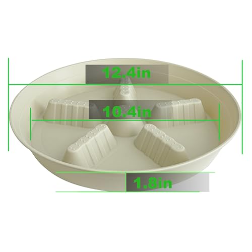 4 Pack Plant Saucer 12 inch (12"-4 Pack / Light_Green)