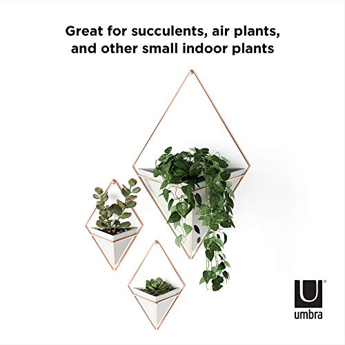 Trigg Hanging Planter Vase Wall Decor (Grey/Copper / Large)