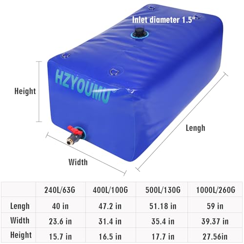 240L 63 Gal Water Storage Bladder for Outdoor Water Storage