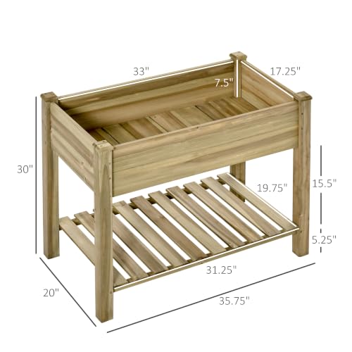 36" x 20" x 30" Raised Garden Bed Elevated Planter Box with Legs (Natural Wood / 35.75" x 20" x 30")