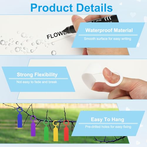 Waterproof Plastic Plant Labels (White)