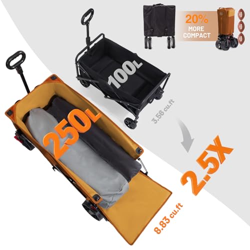 Heavy Duty Beach Wagon with Tailgate (Orange / 250L)