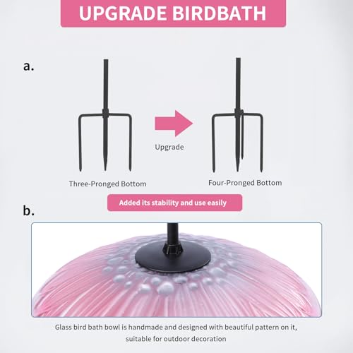 Glass Bird Bath (Flower)