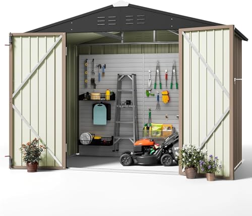 8x6FT Outdoor Storage Shed (8x6 / Brown)