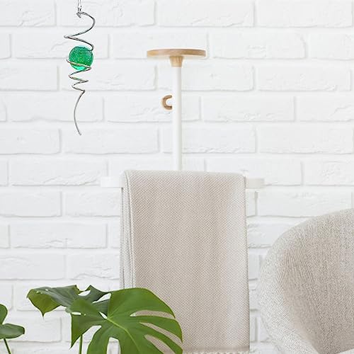Wind Spinner Tail Gazing Ball Spiral (Green Glass Orb)
