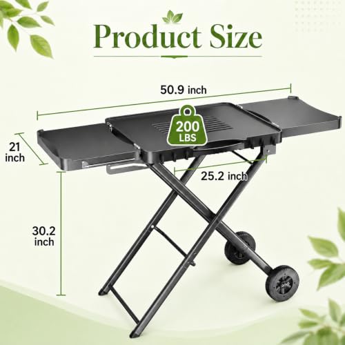 51 Inch Upgraded Grill Table Stand for Ninja Woodfire OG701&Pro XL (30 IN.)