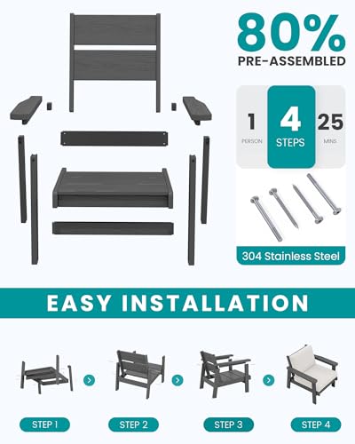 HDPE Outdoor Sofa Set (3 Count)