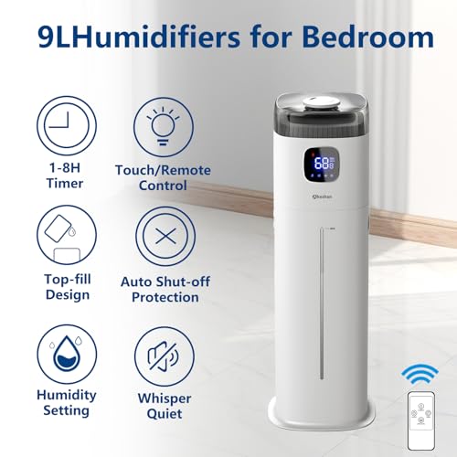 Large Humidifier for Bedroom (White S)