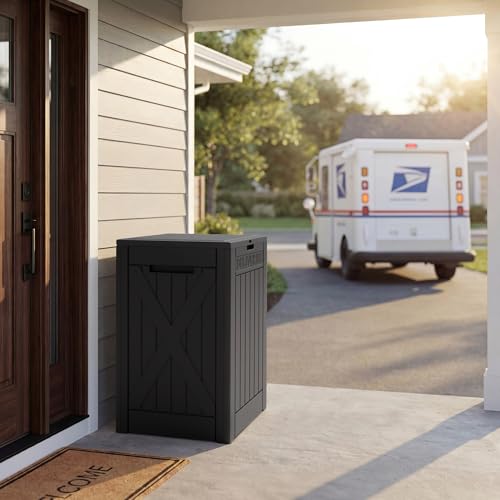 52 Gallon Extra Large Deck Box with Lock (52 Gallon / Dark Black)