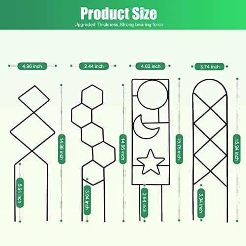 15.94Inch Plant Trellis for Climbing Plants Indoor Outdoor (4 Count)