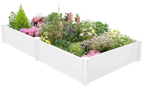 8x4x1ft Vinyl Raised Garden Bed (White / 8x4x1FT)